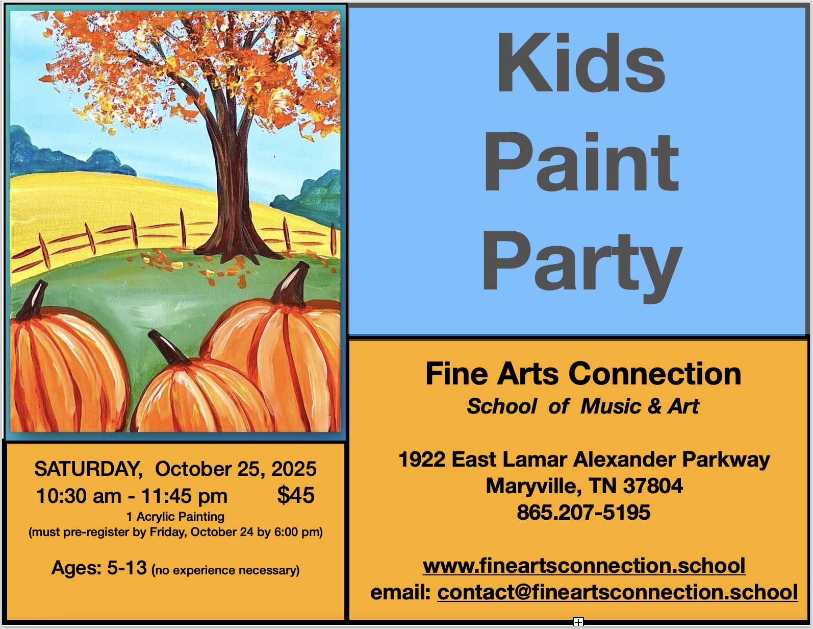 Kids Paint Party October 2025